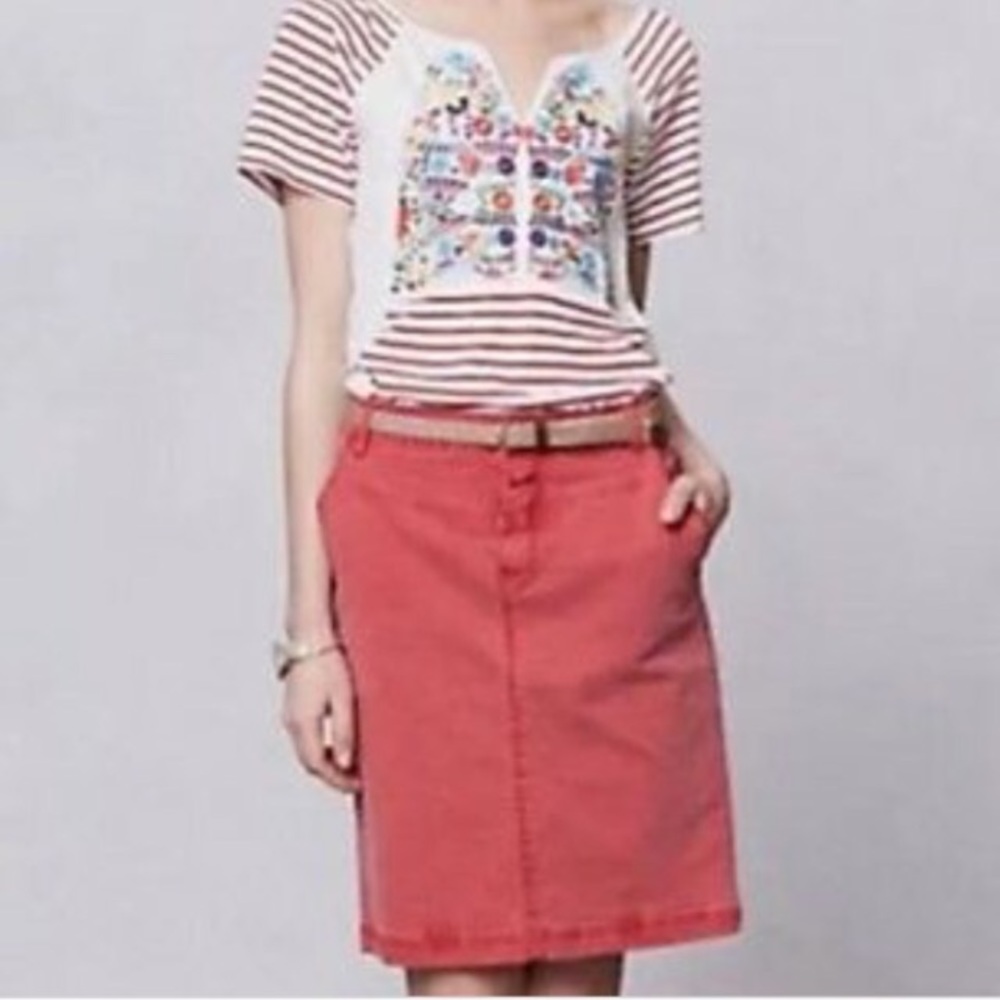 Anthropologie Holding Horses Denim Skirt